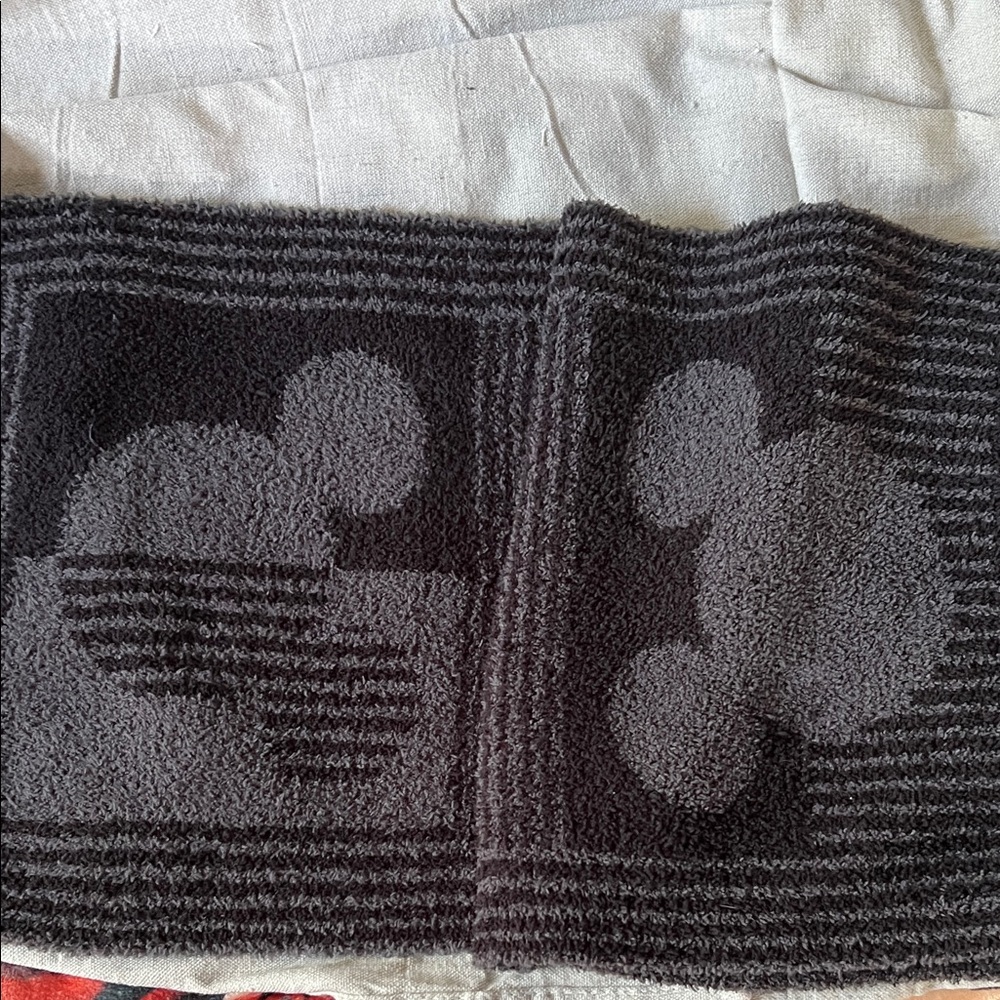 Barefoot Dreams X Disney black and grey Mickey Scarf